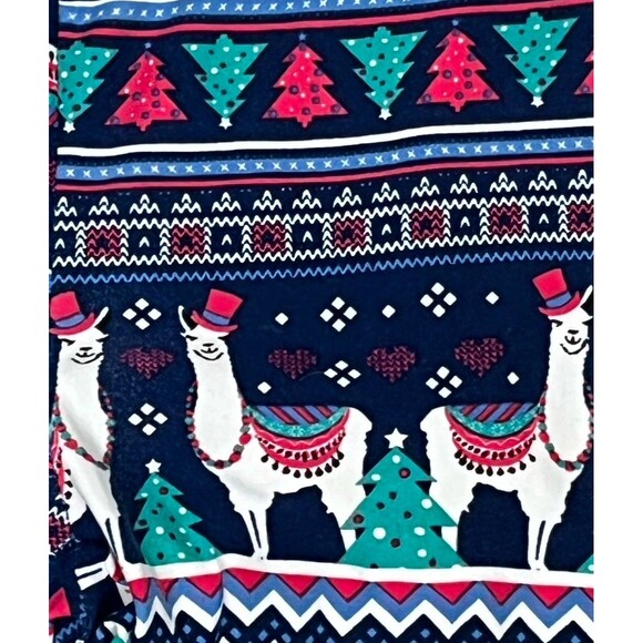 Derek Heart‎ Christmas Lllama Holiday Leggings Small Stretch Low Rise Pant Party - Picture 3 of 5